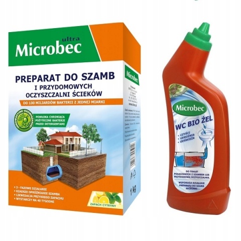 BROS - MICROBEC ULTRA 1KG + MICROBEC WC BIO ŻEL 500ML. BROS - MICROBEC ULTRA 1KG + MICROBEC WC BIO ŻEL 500ML.