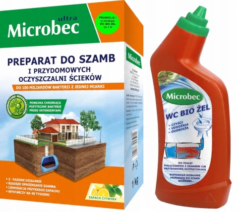BROS - MICROBEC ULTRA 1KG + MICROBEC WC BIO ŻEL 500ML. BROS - MICROBEC ULTRA 1KG + MICROBEC WC BIO ŻEL 500ML.