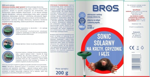 BROS - Sonic Solarny - odstrasza krety BROS - Sonic Solarny - odstrasza krety