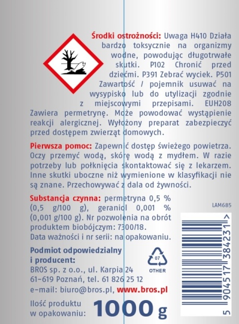 BROS - proszek na mrówki 250g.