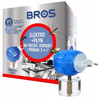 Elektrofumigator z płynem na komary, mrówki i muchy BROS