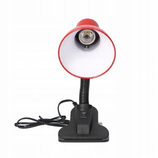 Lampa biurkowa LATSA 40W z klipsem, E27, czerwona