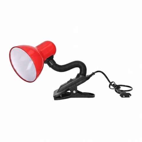 Lampa biurkowa LATSA 40W z klipsem, E27, czerwona Lampa biurkowa LATSA 40W z klipsem, E27, czerwona