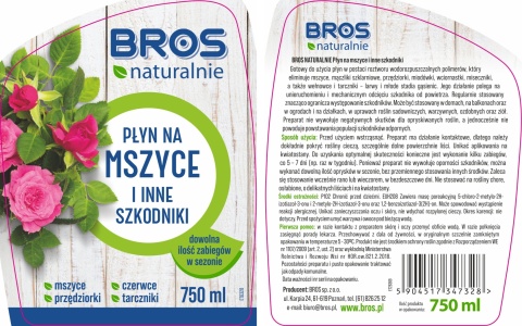 BROS NATURALNIE - PŁYN NA MSZYCE I INNE SZKODNIKI 750ML BROS NATURALNIE - PŁYN NA MSZYCE I INNE SZKODNIKI 750ML