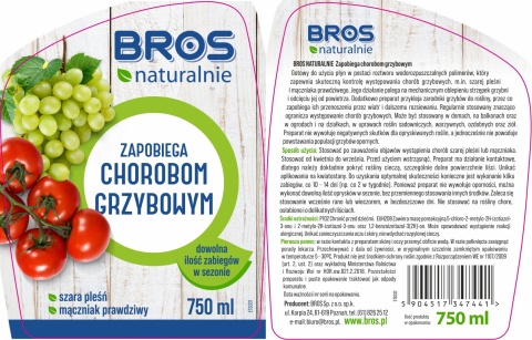 BROS NATURALNIE - ZAPOBIEGA CHOROBOM GRZYBOWYM 750ML BROS NATURALNIE - ZAPOBIEGA CHOROBOM GRZYBOWYM 750ML