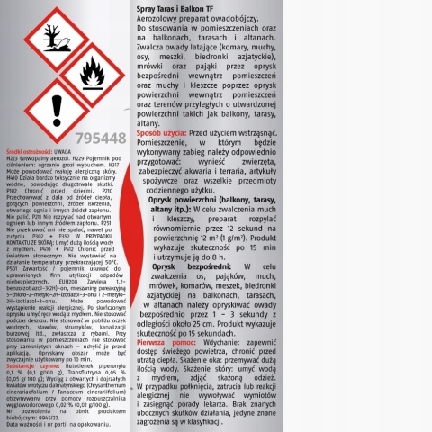BROS - SPRAY NA OWADY TARAS I BALKON 350ML BROS - SPRAY NA OWADY TARAS I BALKON 350ML