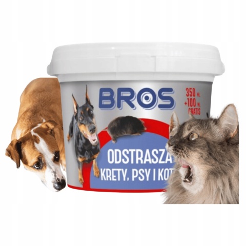 BROS - odstrasza krety, psy i koty 350ml + 100ml gratis. BROS - odstrasza krety, psy i koty 350ml + 100ml gratis.