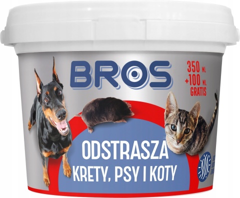 BROS - odstrasza krety, psy i koty 350ml + 100ml gratis. BROS - odstrasza krety, psy i koty 350ml + 100ml gratis.