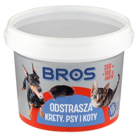 BROS - odstrasza krety, psy i koty 350ml + 100ml gratis. BROS - odstrasza krety, psy i koty 350ml + 100ml gratis.