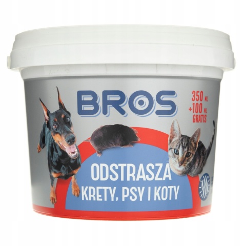 BROS - odstrasza krety, psy i koty 350ml + 100ml gratis. BROS - odstrasza krety, psy i koty 350ml + 100ml gratis.