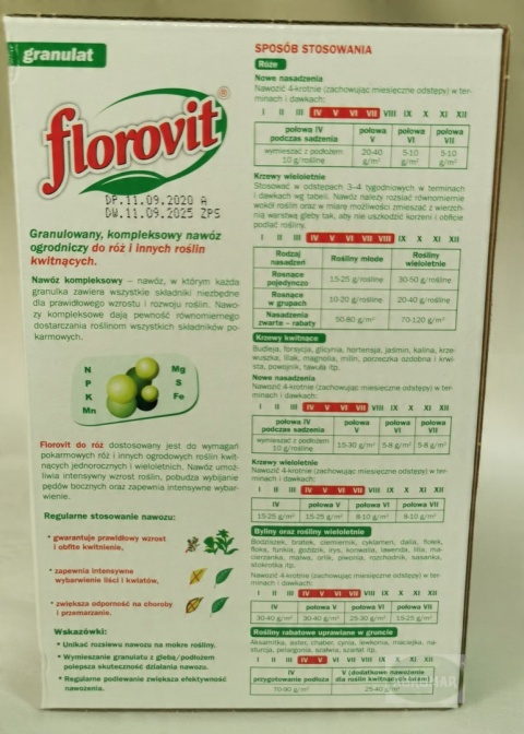 NAWÓZ FLOROVIT DO RÓŻ 1kg KARTON (12) NAWÓZ FLOROVIT DO RÓŻ 1kg KARTON (12)