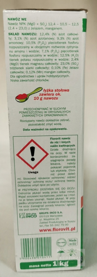 NAWÓZ FLOROVIT DO RÓŻ 1kg KARTON (12) NAWÓZ FLOROVIT DO RÓŻ 1kg KARTON (12)