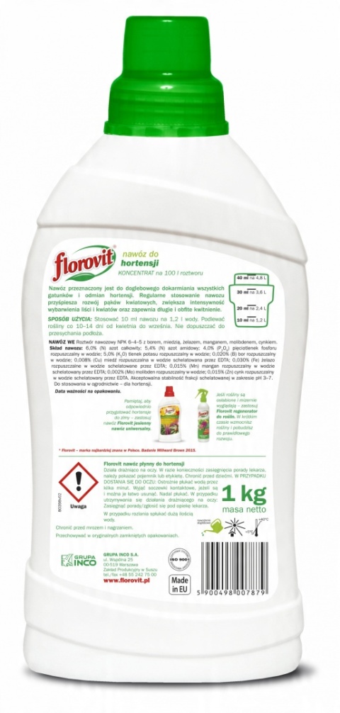 NAWÓZ FLOROVIT PŁ.DO HORTENSJI 1l (12)