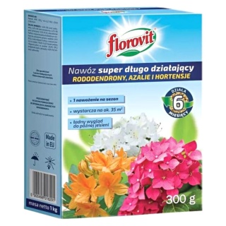 NAWÓZ FLOROVIT SUPER RODODENDRONY 300g AZALIE,HORTENSJE 6-MIESIĘCY (6)