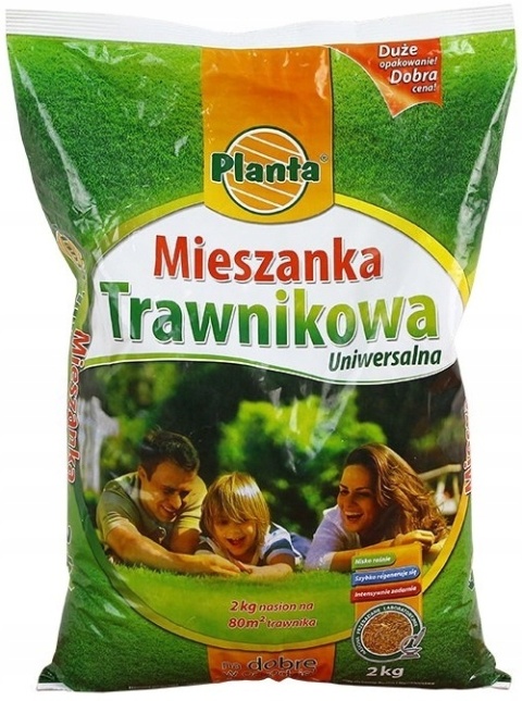 Trawa Mieszanka trawnikowa do terenów przydomowych Planta 2kg 80m2 Trawa Mieszanka trawnikowa do terenów przydomowych Planta 2kg 80m2
