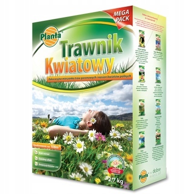 Trawnik Kwiatowy Trawa mieszanka traw Planta 108 m² 2,7 kg Trawnik Kwiatowy Trawa mieszanka traw Planta 108 m² 2,7 kg