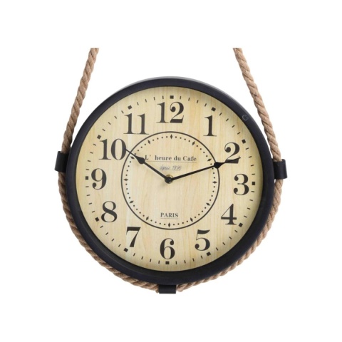 ZEGAR ŚCIENNY WISZĄCY INDUSTRIALNY NA SZNURZE LOFT RETRO wymiary 73x33x4cm