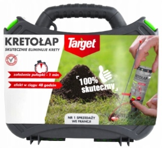 ZESTAW WALIZKA KRETOŁAP NA KRETA PUŁAPKA, PETARDY, TESTER, DŹWIGNIA TARGET