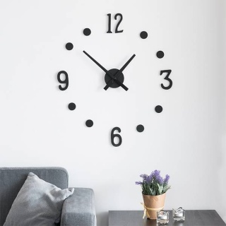 Zegar ścienny DIY naklejany czarny 40cm