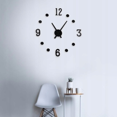 Zegar ścienny DIY naklejany czarny 40cm Zegar ścienny DIY naklejany czarny 40cm