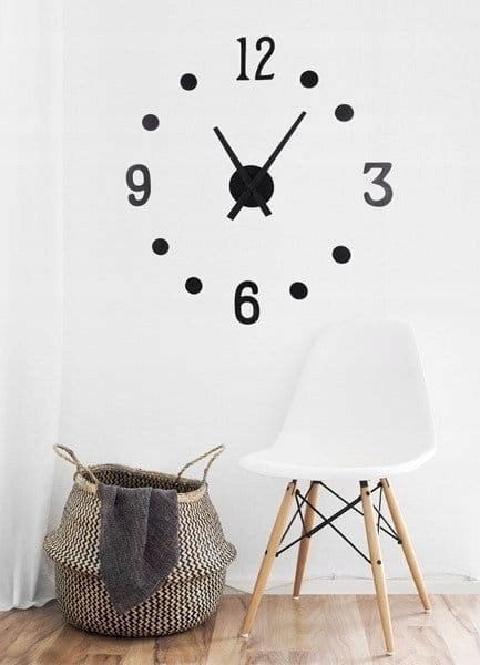 Zegar ścienny DIY naklejany czarny 40cm Zegar ścienny DIY naklejany czarny 40cm