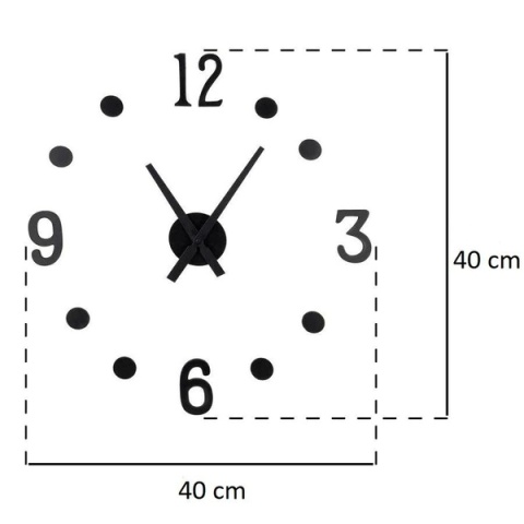 Zegar ścienny DIY naklejany czarny 40cm Zegar ścienny DIY naklejany czarny 40cm