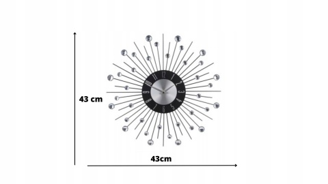 Zegar ścienny z kryształkami GLAMOUR 43cm Zegar ścienny z kryształkami GLAMOUR 43cm