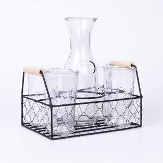 Zestaw karafka 1l + 4 szklanki 0,45l na stojaku EH