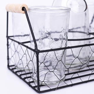 Zestaw karafka 1l + 4 szklanki 0,45l na stojaku EH