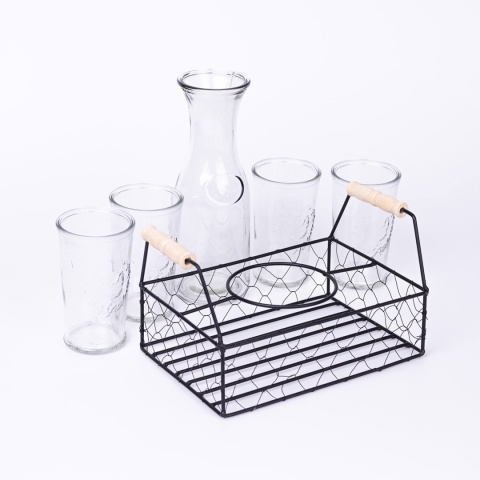 Zestaw karafka 1l + 4 szklanki 0,45l na stojaku EH Zestaw karafka 1l + 4 szklanki 0,45l na stojaku EH