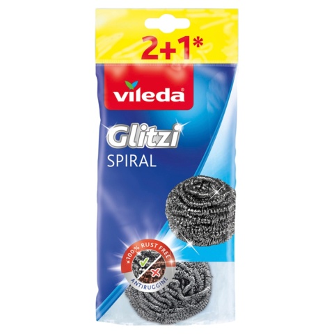 VILEDA zmywak stalowy Glitzi Spiral INOX 2+1 art. 160561/105176 op/20szt