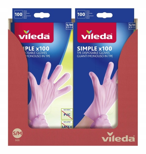Vileda Rękawice Simple x100 S/M