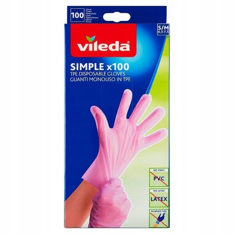 Vileda Rękawice Simple x100 S/M