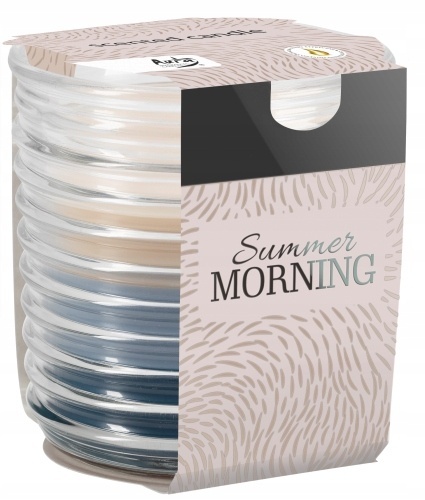 BISPOL, LETNI PORANEK ŚWIECA ZAPACHOWA TRÓJKOLOROWA W SZKLE