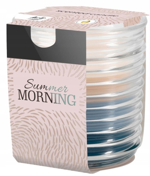 BISPOL, LETNI PORANEK ŚWIECA ZAPACHOWA TRÓJKOLOROWA W SZKLE