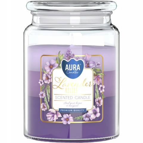 BISPOL ŚWIECA ZAP.SŁOIK Z WIECZ. SND99T-385 LAWENDOWE UKOJENIE