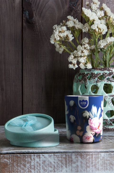 BISPOL ŚWIECA zapach bursztyn kwiaty