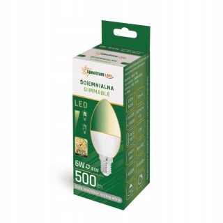 DIMMABLE LED ŚWIECA  E14 230V 6W NW SPECTRUM