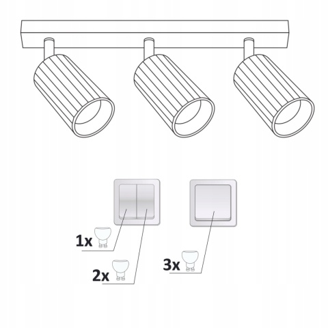 Lampa ścienno-sufit NICEA 3xGU10 biało-złota 1/10