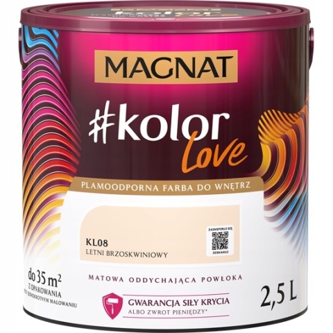 MAGNAT KOLOROWE LOVE farba plamoodporna KL08 letni brzoskwinio 2,5L