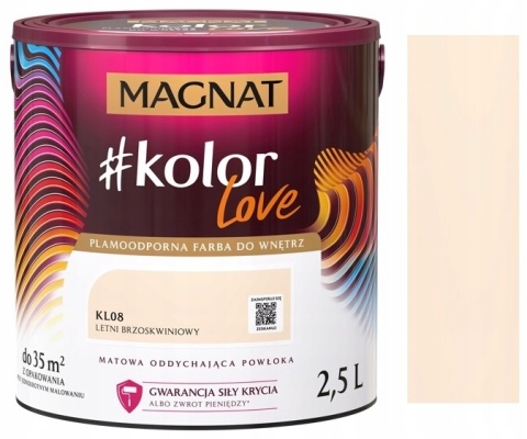 MAGNAT KOLOROWE LOVE farba plamoodporna KL08 letni brzoskwinio 2,5L