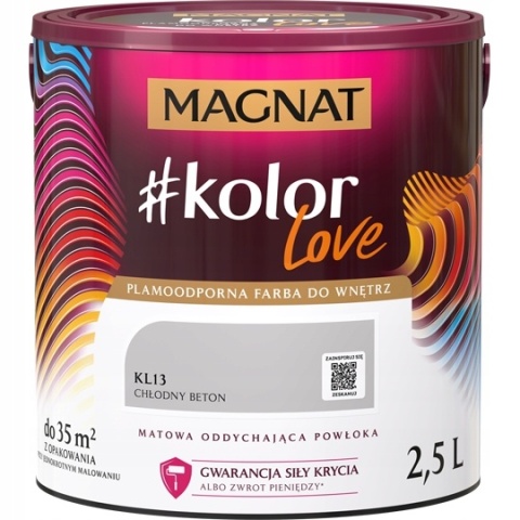 MAGNAT KOLOROWE LOVE farba plamoodporna KL13 chłodny beton 2,5L