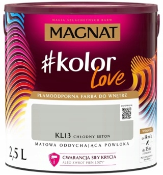 MAGNAT KOLOROWE LOVE farba plamoodporna KL13 chłodny beton 2,5L