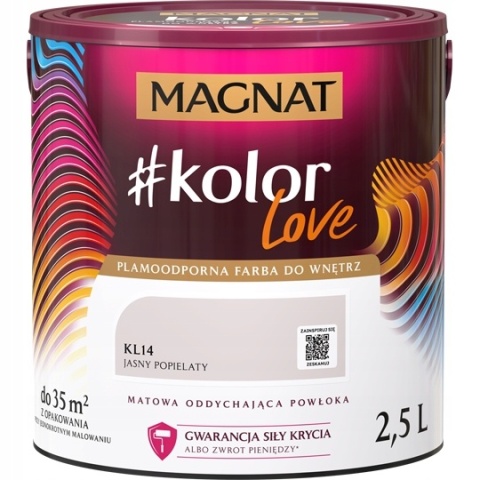 MAGNAT KOLOROWE LOVE farba plamoodporna KL14 jasny popielaty 2,5L