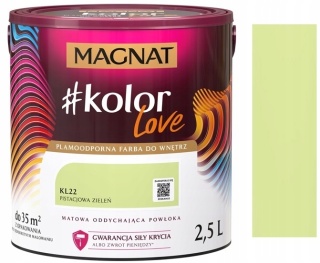 MAGNAT KOLOROWE LOVE farba plamoodporna KL22 pistacjowa zieleń 2,5L