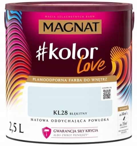 MAGNAT KOLOROWE LOVE farba plamoodporna KL28 błękitny 2,5L