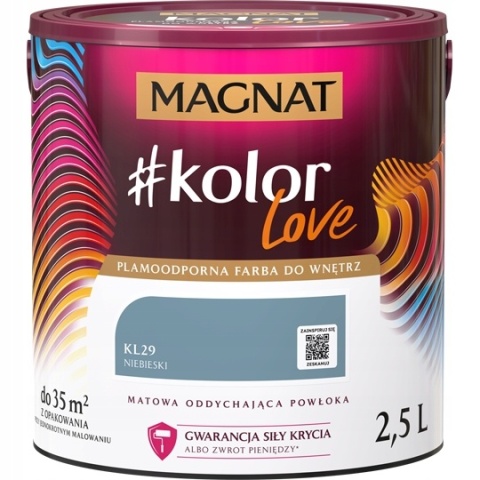 MAGNAT KOLOROWE LOVE farba plamoodporna KL29 niebieski 2,5L
