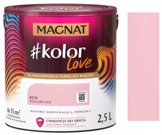 MAGNAT KOLOROWE LOVE farba plamoodporna KL31 pastelowy róż 2,5L
