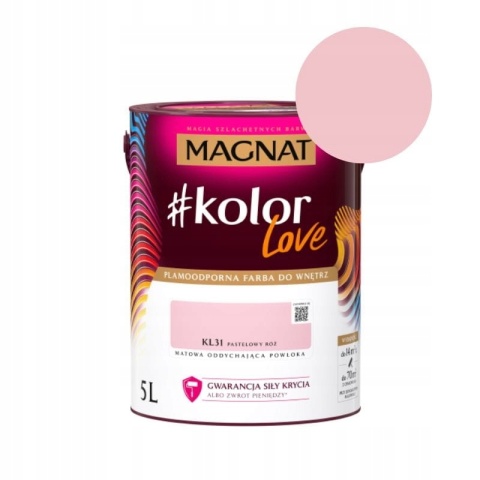 MAGNAT KOLOROWE LOVE farba plamoodporna KL31 pastelowy róż 5L