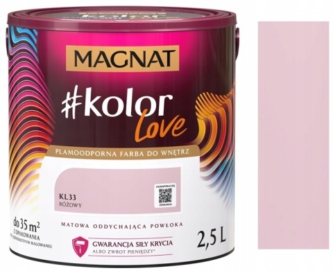 MAGNAT KOLOROWE LOVE farba plamoodporna KL33 różowy 2,5L